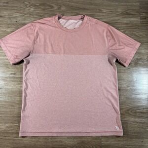 Vuori Grandview Tech Tee Short Sleeve Performance Shirt Heather Red Size XL Gym